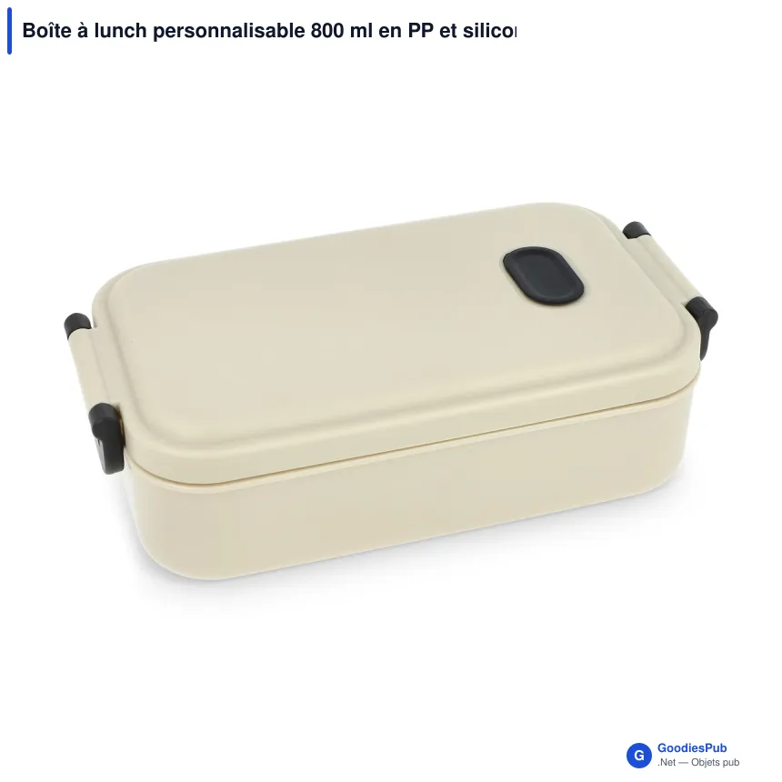 Boîte à lunch personnalisable 800 ml en PP et silicone avec logo - Zen - Image 4