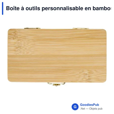 Boîte à outils personnalisable en bambou avec logo - Willow