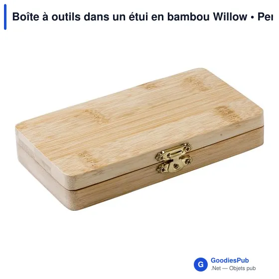 Boîte à outils personnalisable en bambou avec logo - Willow - Image 4