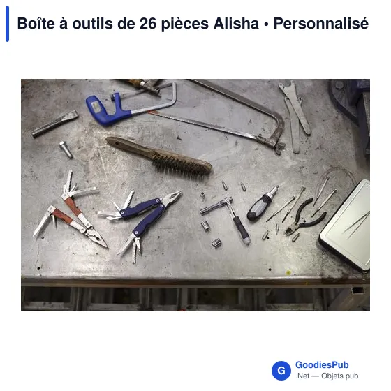Boîte à outils personnalisable de 26 pièces avec logo - Alisha - Image 3