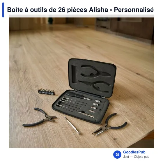 Boîte à outils personnalisable de 26 pièces avec logo - Alisha - Image 4