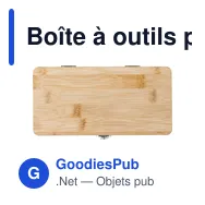 Boîte à outils personnalisable en bambou Elmar avec logo - Miniature 1