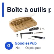 Boîte à outils personnalisable en bambou Elmar avec logo - Miniature 2