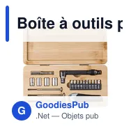 Boîte à outils personnalisable en bambou Elmar avec logo - Miniature 3