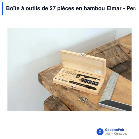 Boîte à outils personnalisable en bambou Elmar avec logo - Image 5