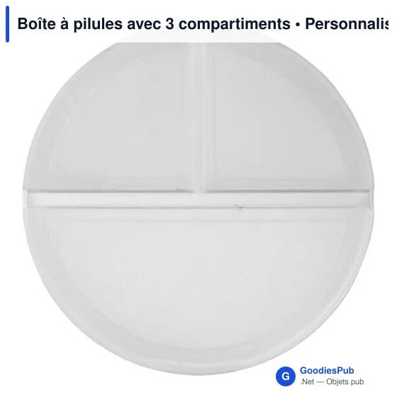 Boîte à pilules personnalisable avec logo - 3 compartiments - Image 2