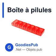 Boîte à pilules personnalisable avec logo - 7 compartiments Chuks - Miniature 1