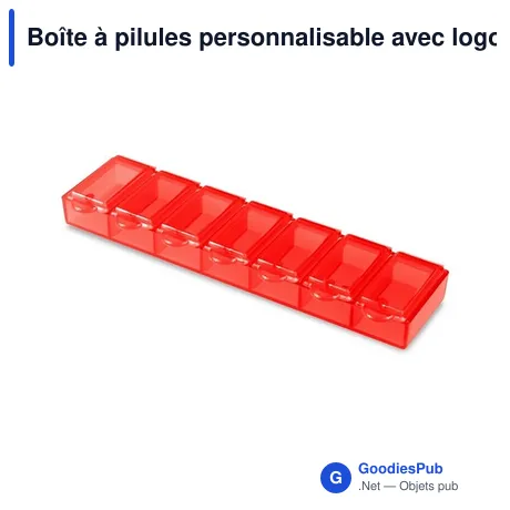 Boîte à pilules personnalisable avec logo - 7 compartiments Chuks