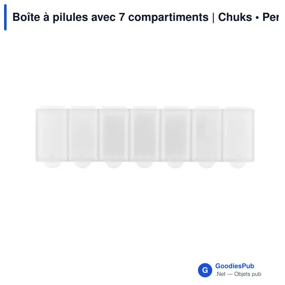 Boîte à pilules personnalisable avec logo - 7 compartiments Chuks - Image 12