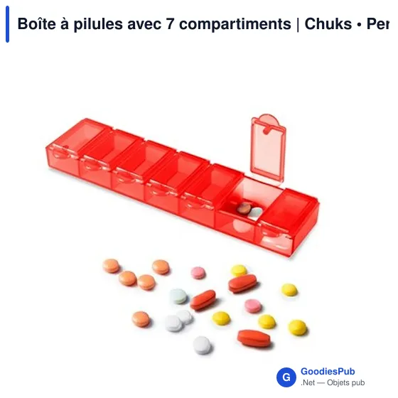 Boîte à pilules personnalisable avec logo - 7 compartiments Chuks - Image 3