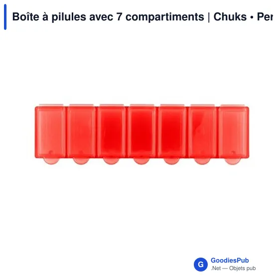 Boîte à pilules personnalisable avec logo - 7 compartiments Chuks - Image 6