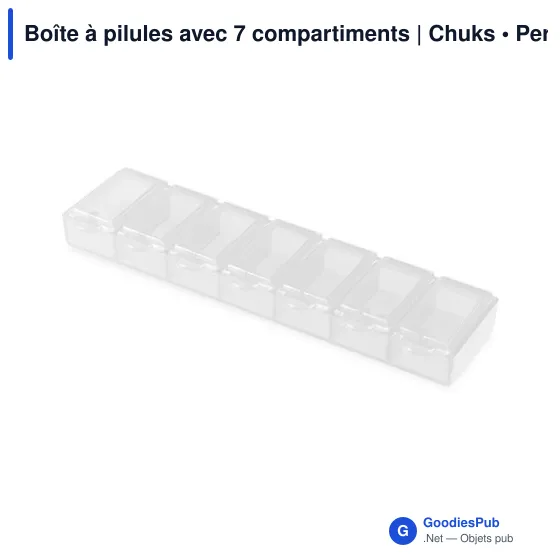 Boîte à pilules personnalisable avec logo - 7 compartiments Chuks - Image 7