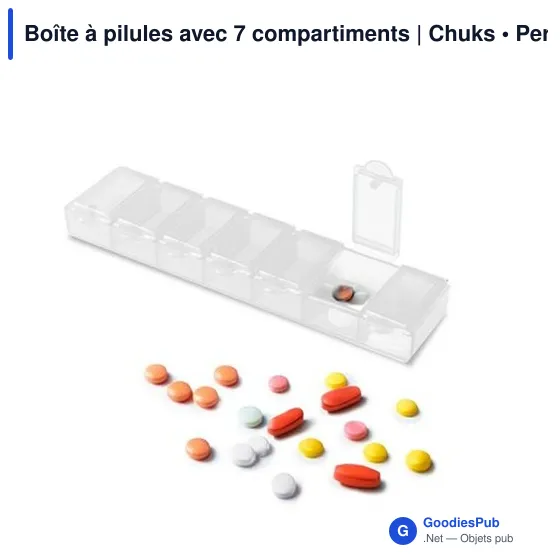 Boîte à pilules personnalisable avec logo - 7 compartiments Chuks - Image 9