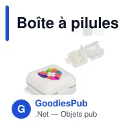 Boîte à pilules personnalisable compacte en PP avec logo - Compact - Miniature 1