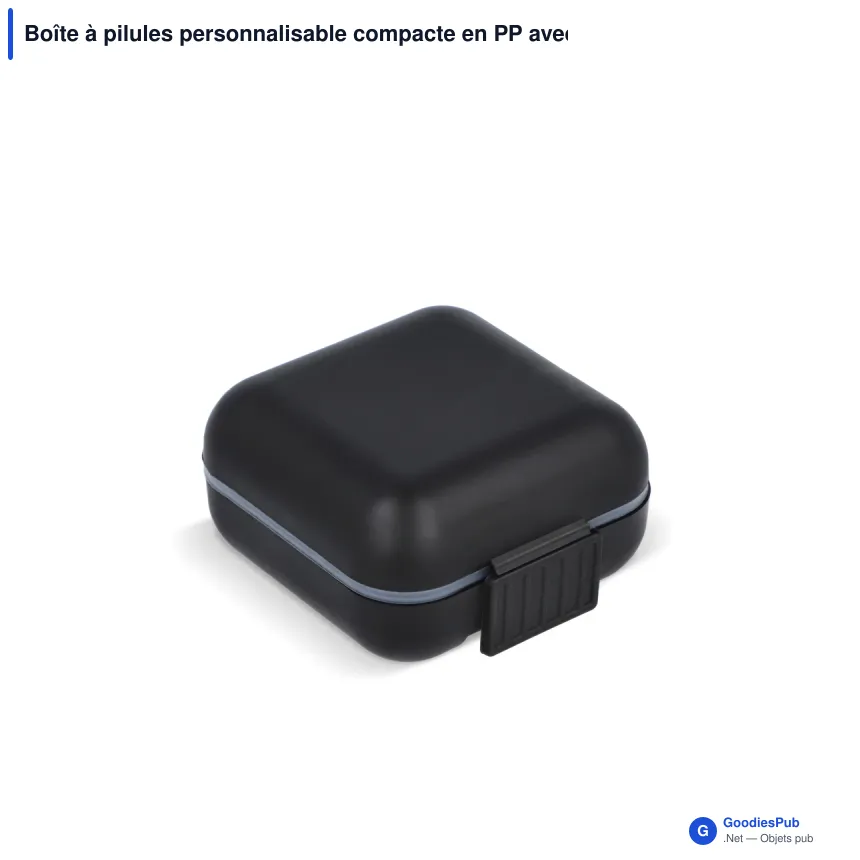 Boîte à pilules personnalisable compacte en PP avec logo - Compact - Image 2
