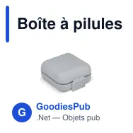 Boîte à pilules personnalisable compacte en PP avec logo - Compact - Miniature 3