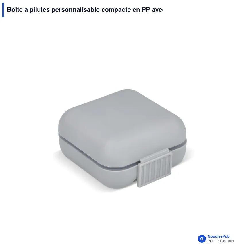 Boîte à pilules personnalisable compacte en PP avec logo - Compact - Image 3