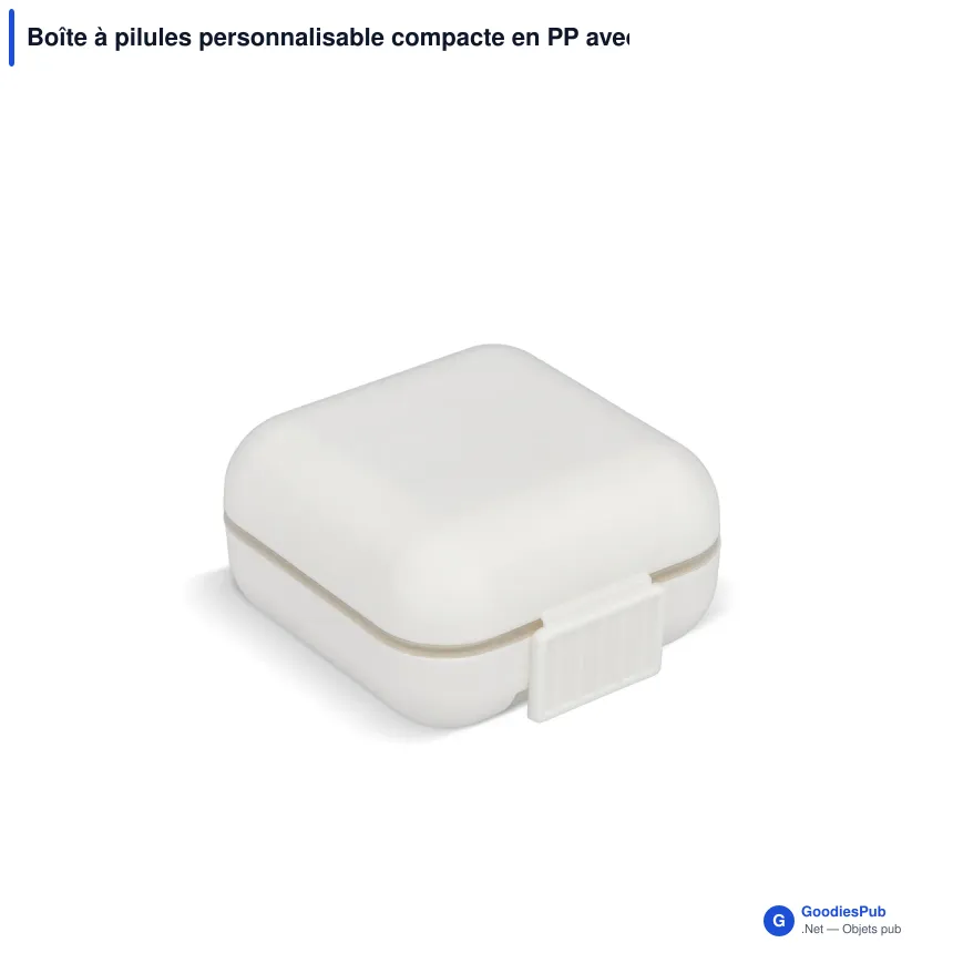 Boîte à pilules personnalisable compacte en PP avec logo - Compact - Image 4