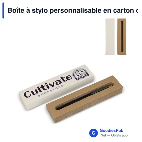 Boîte à stylo personnalisable en carton de lait recyclé avec logo - Eco