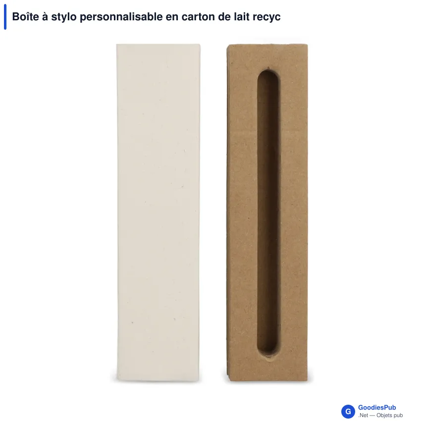 Boîte à stylo personnalisable en carton de lait recyclé avec logo - Eco - Image 2