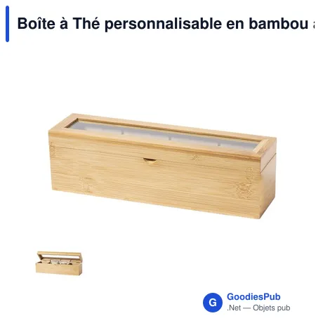 Boîte à Thé personnalisable en bambou avec logo - Zirkony