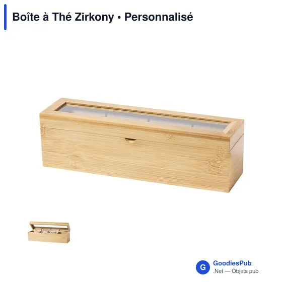 Boîte à Thé personnalisable en bambou avec logo - Zirkony - Image 1