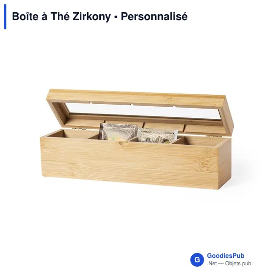 Boîte à Thé personnalisable en bambou avec logo - Zirkony - Image 2