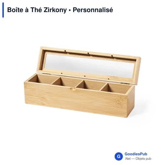 Boîte à Thé personnalisable en bambou avec logo - Zirkony - Image 3
