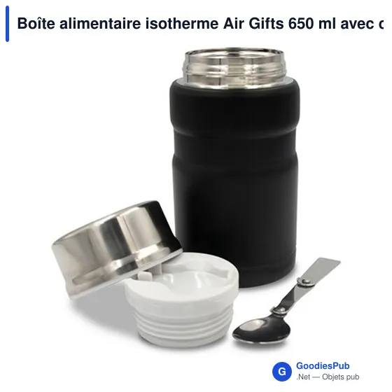 Boîte alimentaire isotherme personnalisable avec logo - Air Gifts 650 ml - Image 1