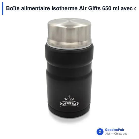 Boîte alimentaire isotherme personnalisable avec logo - Air Gifts 650 ml - Image 10