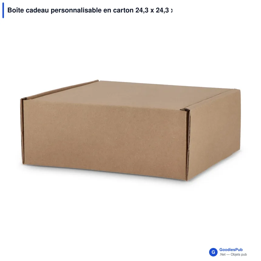 Boîte cadeau personnalisable en carton 24,3 x 24,3 x 9,9 cm avec logo - Box M - Image 2