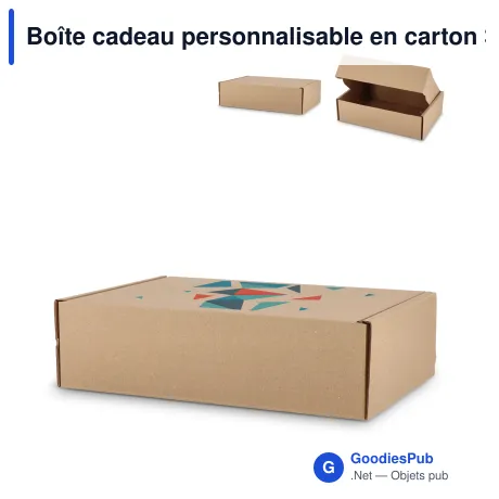 Boîte cadeau personnalisable en carton 34,7 x 24,3 x 9,9 cm avec logo - Box L