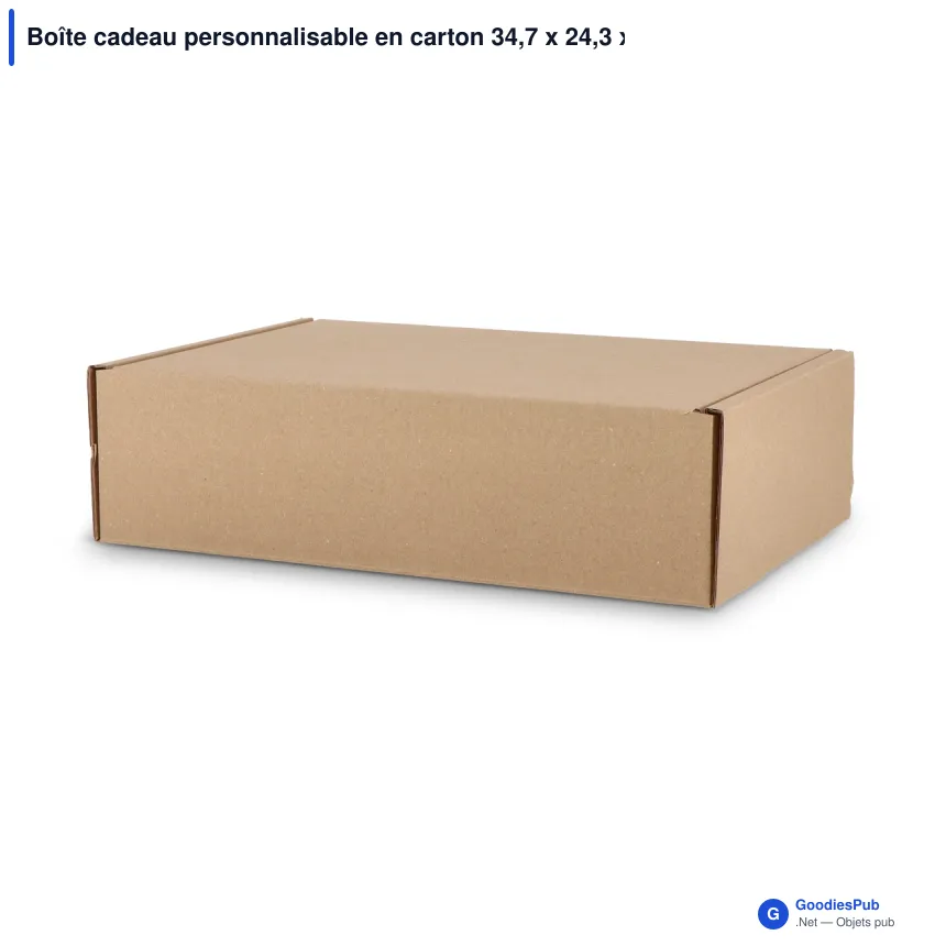 Boîte cadeau personnalisable en carton 34,7 x 24,3 x 9,9 cm avec logo - Box L - Image 2