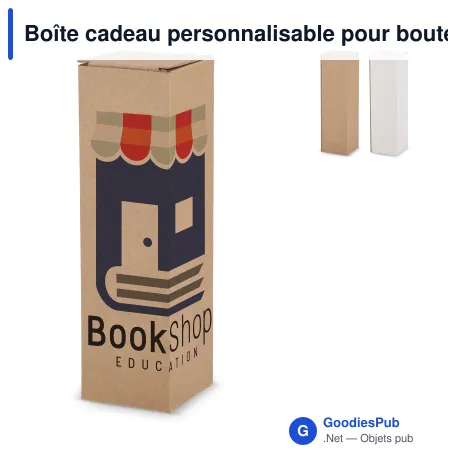 Boîte cadeau personnalisable pour bouteille moyenne en carton avec logo - Medium