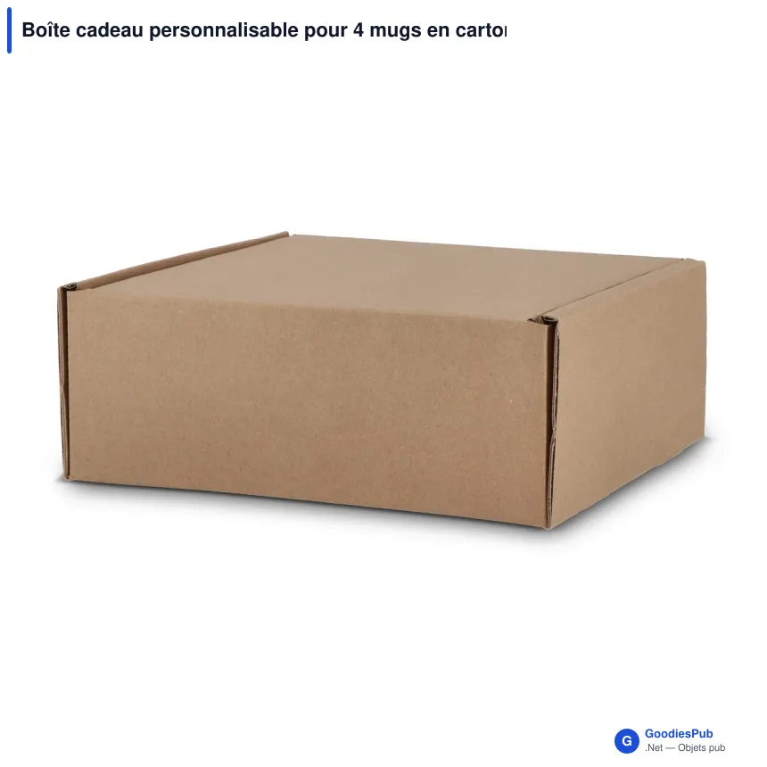 Boîte cadeau personnalisable pour 4 mugs en carton avec logo - Box 4 - Image 2