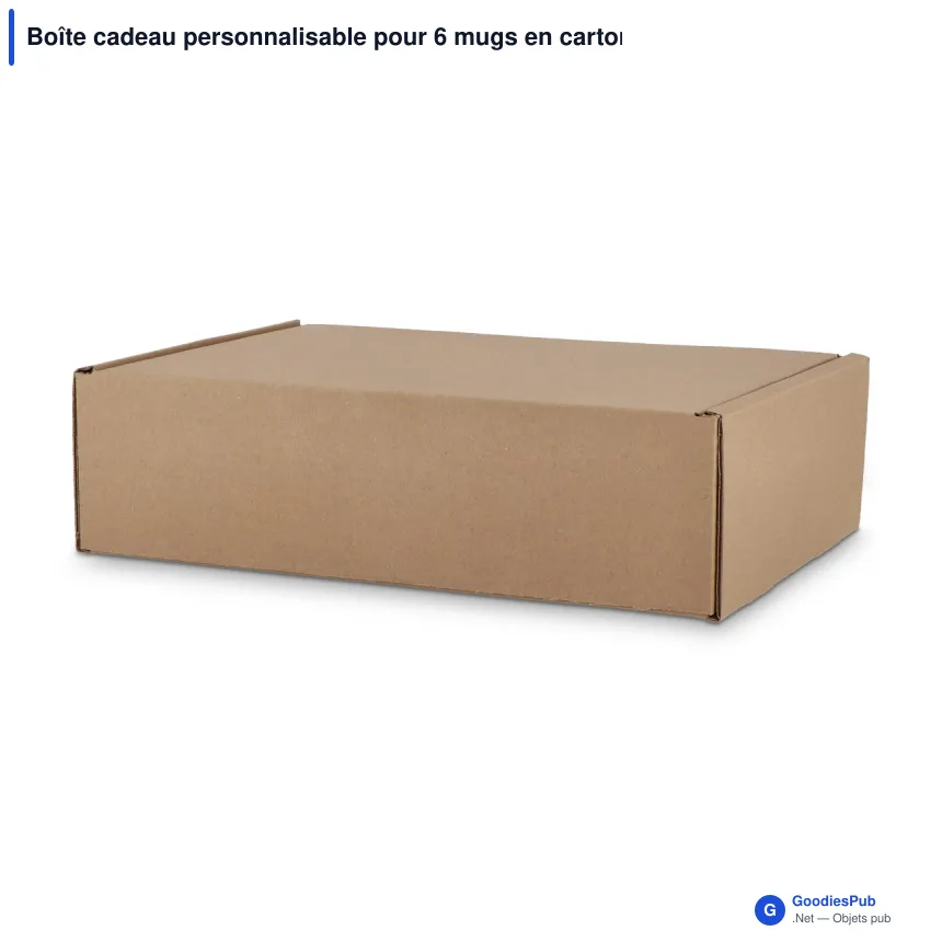 Boîte cadeau personnalisable pour 6 mugs en carton avec logo - Box 6 - Image 2