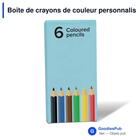 Boîte de crayons de couleur personnalisable en bois avec logo - Format poche