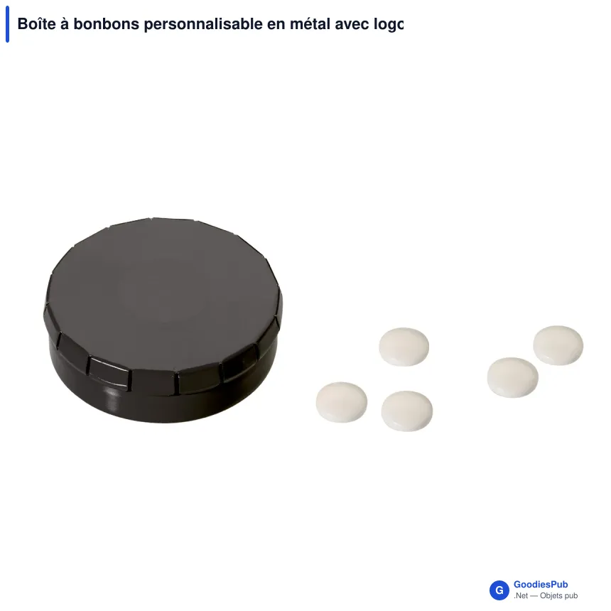 Boîte à bonbons personnalisable en métal avec logo - Huit coloris - Image 7
