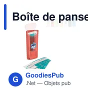 Boîte de pansements personnalisable 10 pansements 70 x 18 mm avec logo - Color - Miniature 1
