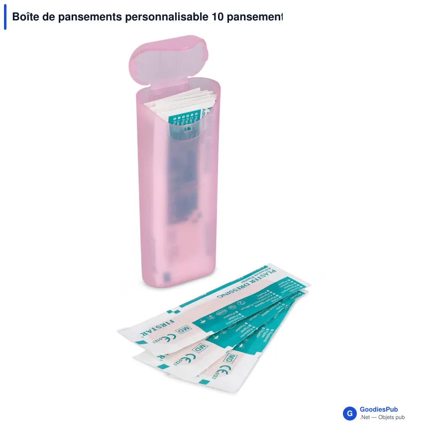 Boîte de pansements personnalisable 10 pansements 70 x 18 mm avec logo - Color - Image 2