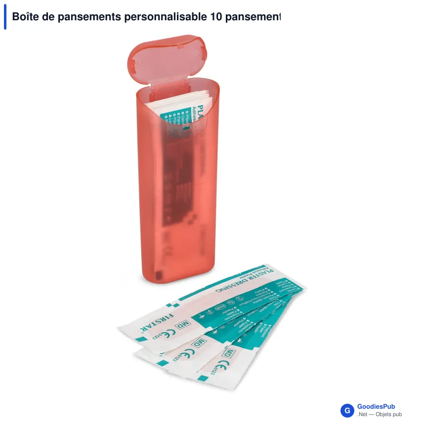 Boîte de pansements personnalisable 10 pansements 70 x 18 mm avec logo - Color - Image 3