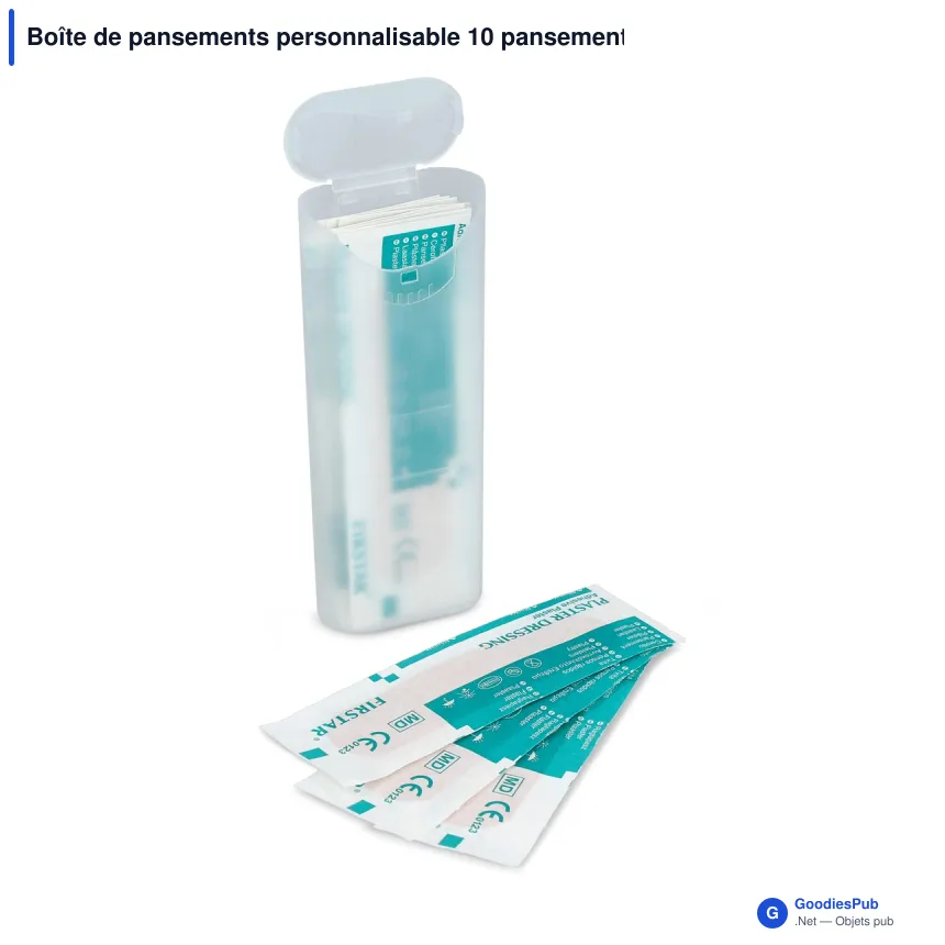 Boîte de pansements personnalisable 10 pansements 70 x 18 mm avec logo - Color - Image 4