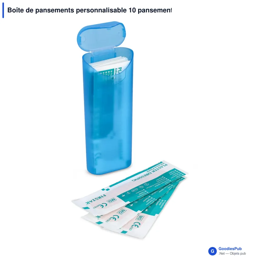 Boîte de pansements personnalisable 10 pansements 70 x 18 mm avec logo - Color - Image 5