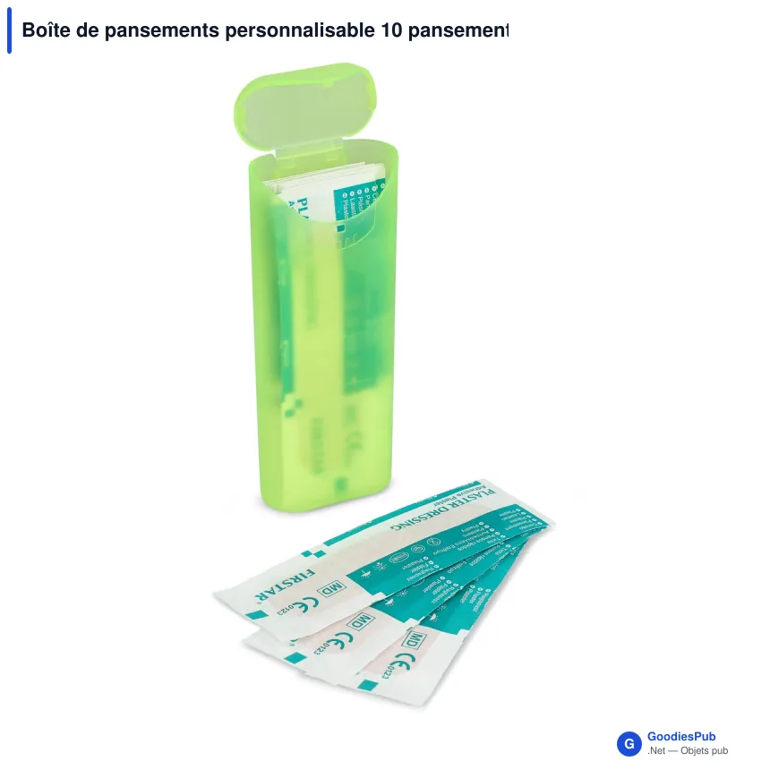 Boîte de pansements personnalisable 10 pansements 70 x 18 mm avec logo - Color - Image 6