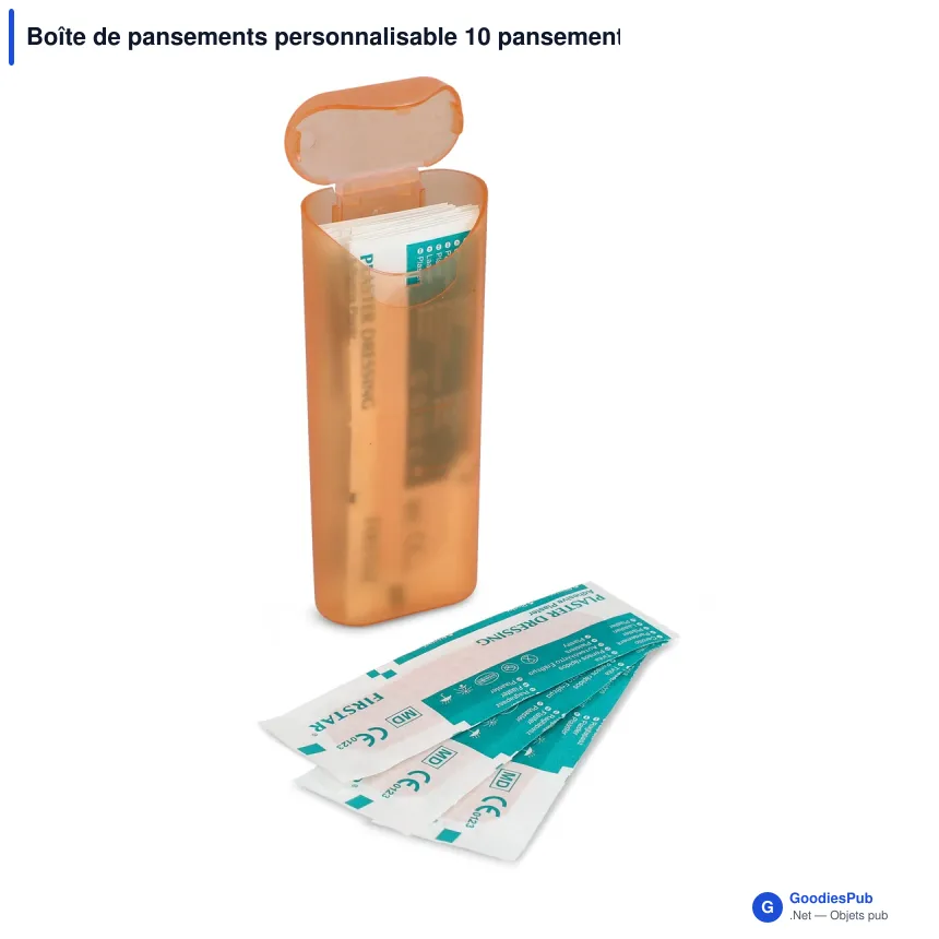 Boîte de pansements personnalisable 10 pansements 70 x 18 mm avec logo - Color - Image 7