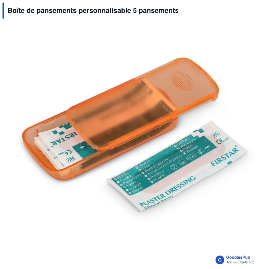 Boîte de pansements personnalisable 5 pansements 56 x 18 mm avec logo - Mini - Image 3