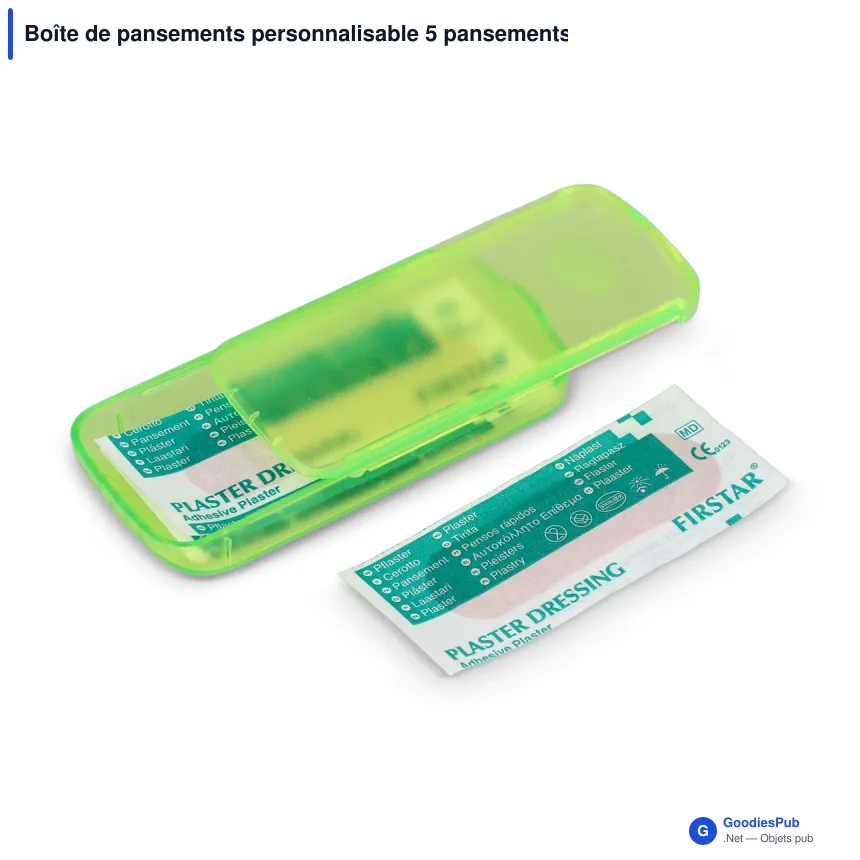 Boîte de pansements personnalisable 5 pansements 56 x 18 mm avec logo - Mini - Image 4