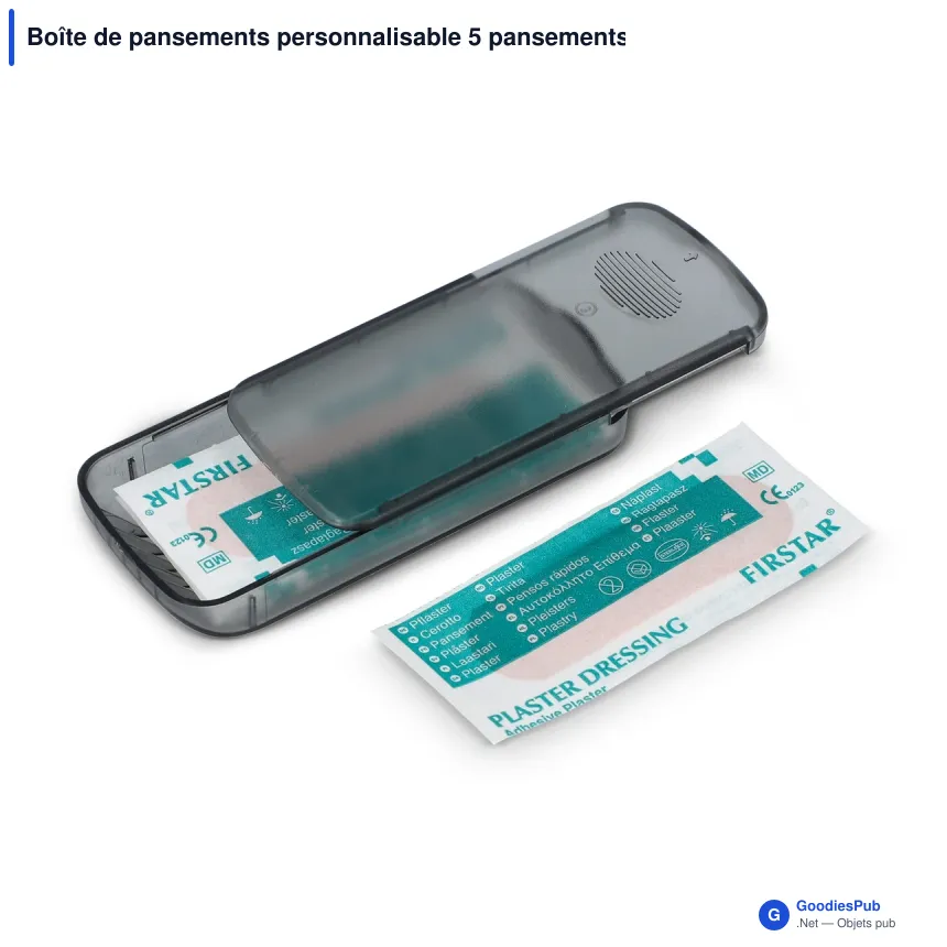 Boîte de pansements personnalisable 5 pansements 56 x 18 mm avec logo - Mini - Image 5