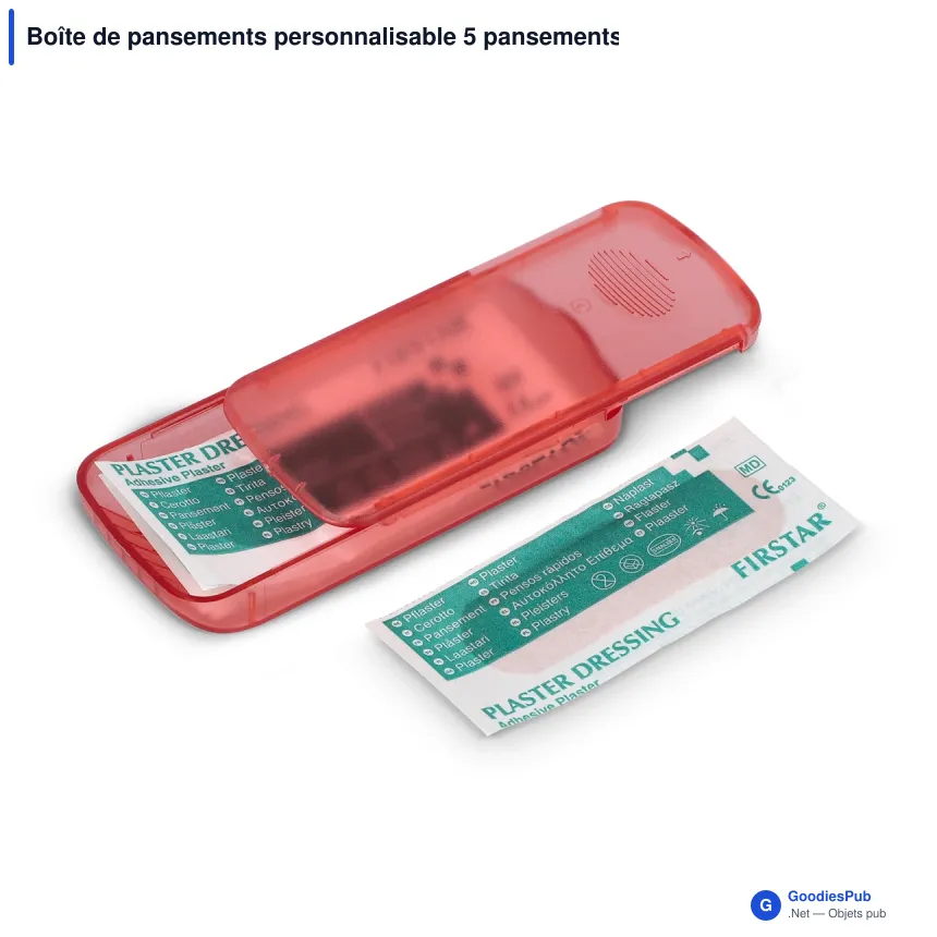 Boîte de pansements personnalisable 5 pansements 56 x 18 mm avec logo - Mini - Image 7