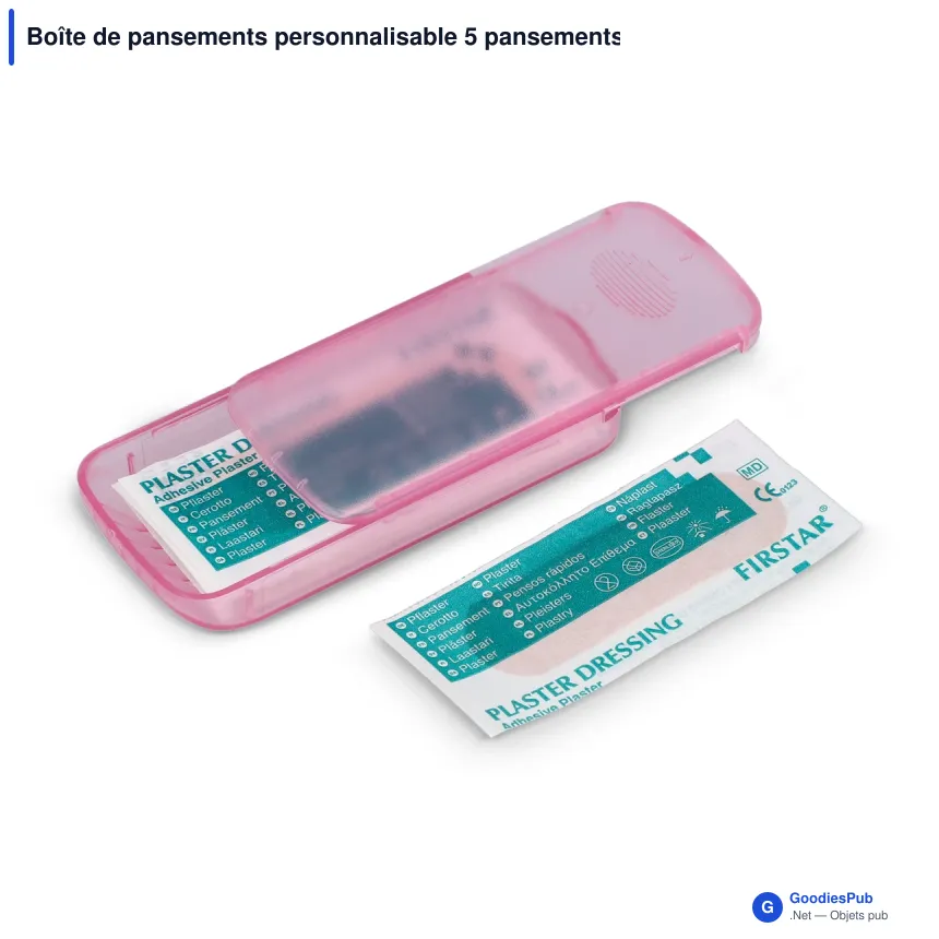 Boîte de pansements personnalisable 5 pansements 56 x 18 mm avec logo - Mini - Image 8